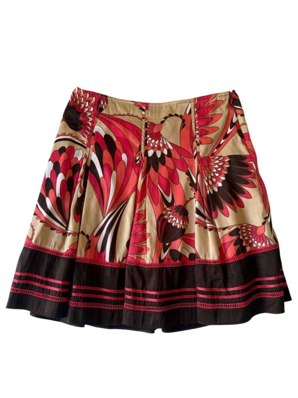 Worthington Pink, Beige and Brown Floral Skirt Size 12